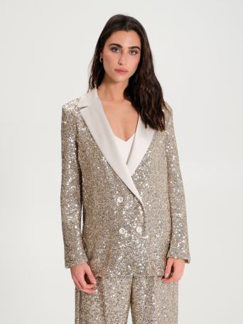 Double-breasted sequin jacket 