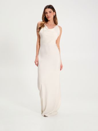 Ivory dress with Crossed Back