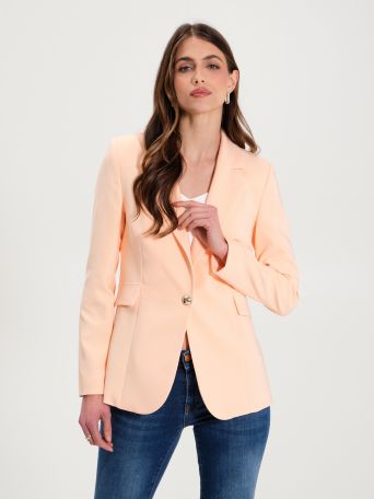 Jacket with One-Button Closure in Technical Fabric