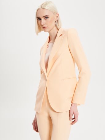 Jacket with One-Button Closure in Technical Fabric