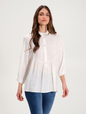 White blouse in Viscose fabric