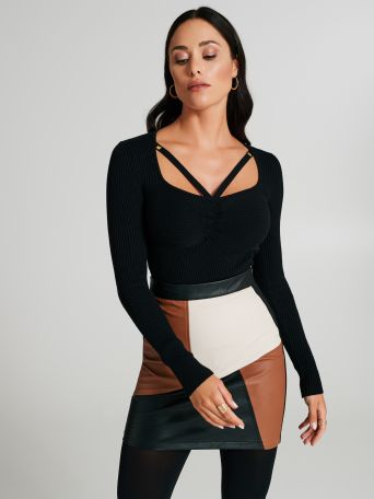 Jumper with cut-out detail and studs