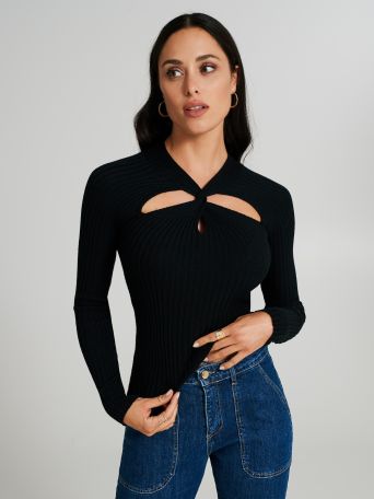 Pullover mit Knoten-Cut-out-Detail