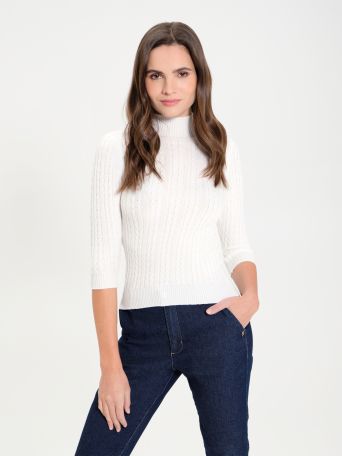 Cable-knit Turtleneck jumper