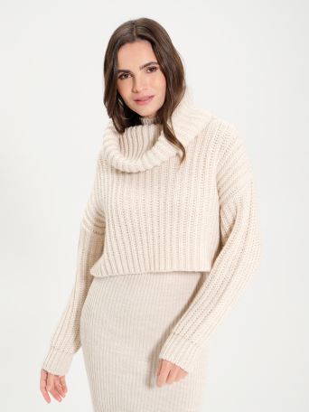 Cropped Roll-Neck Jumper 