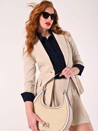 Braided fabric handbag