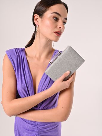 Silver Glitter Clutch