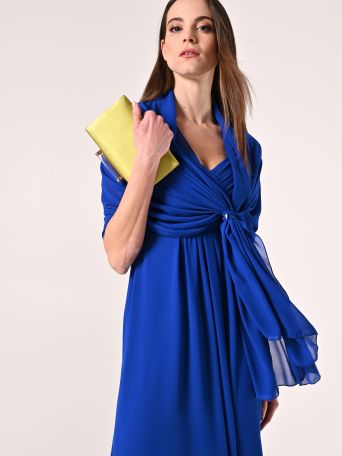 Stola in Georgette Blu Cina