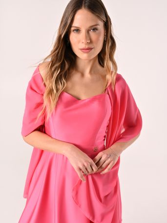 Camelia Pink Stole in Georgette