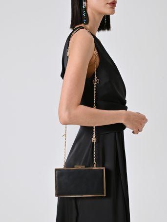Rigid Black Clutch Bag