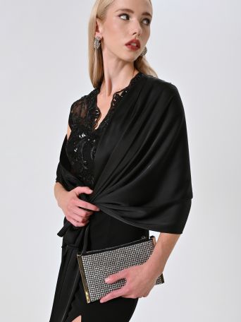 Étole noire en satin