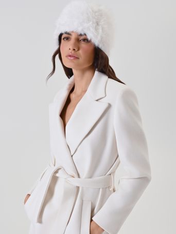 Cream White Faux Fur Hat