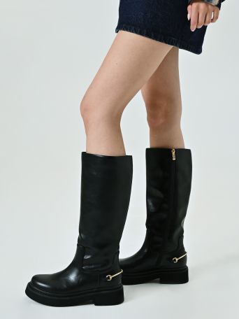 Bottes noires à boucle