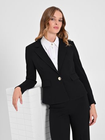One-button jacket in scuba crepe