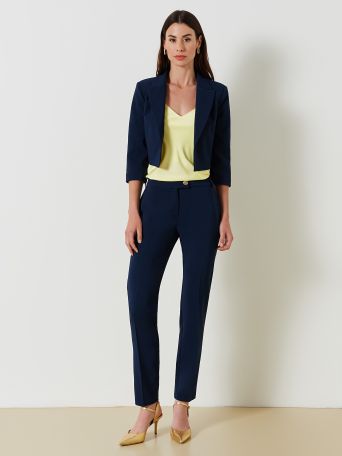 Cropped technical fabric jacket
