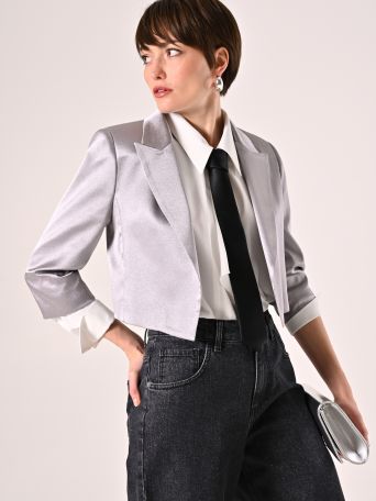 Kurze Jacke aus Envers-Satin