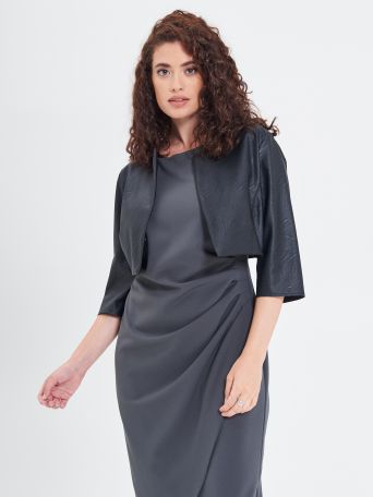 Faux Leather Shrug