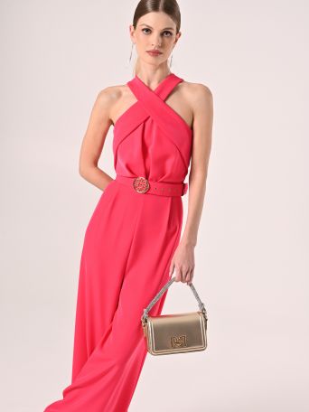 Fuchsia Jumpsuit with Halterneck
