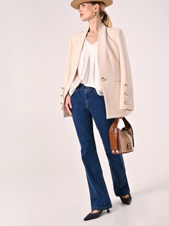 Flared Jeans with Logo Detail