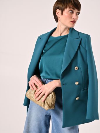 Royal Green Satin Blouse