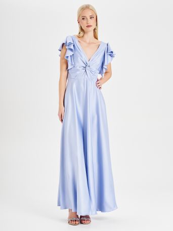 Vestido celeste con nudo de Rinascimento atelier