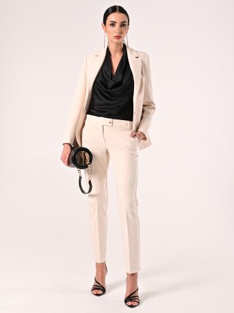 Pantalon beige clair en tissu technique