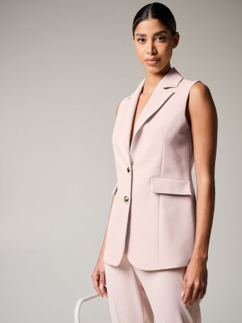 Waistcoat in Light Pink Technical Fabric