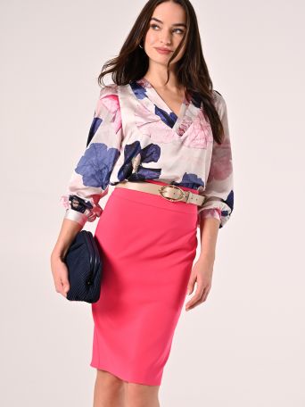 Rock aus technischem Gewebe in Fuchsia