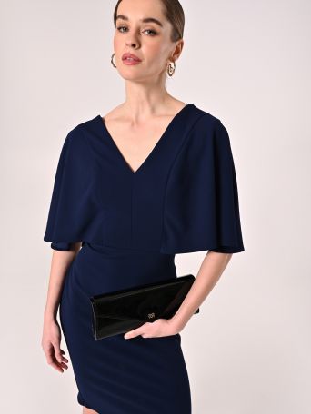 Tubino con Maniche ad Aletta Blu