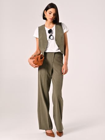 Army Green Polyviscose Trousers