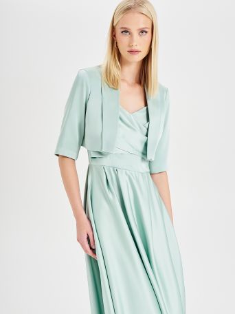 Rinascimento atelier Sage Green Satin Shrug