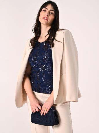 Curvy Blue Sequinned Top