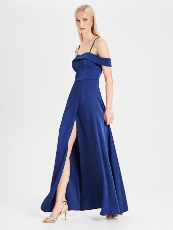 Abito Rinascimento atelier Blu con Spalle Scoperte