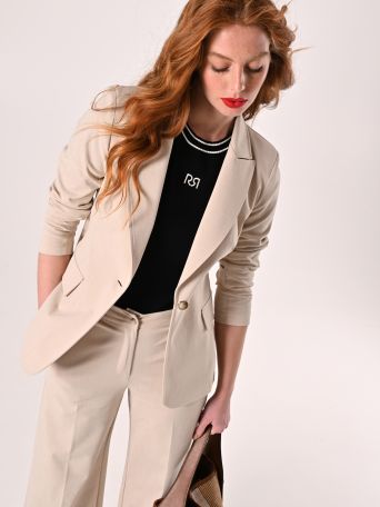 Beige Jacket in Textured Fabric