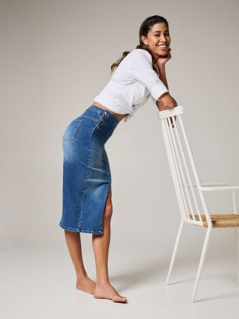 Midi Skirt in Denim
