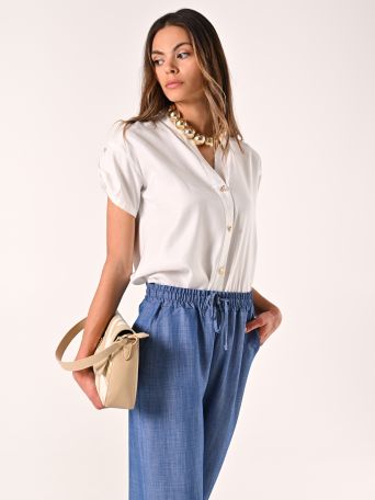 White Shirt with Jewelled Buttons
