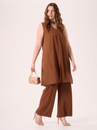 Curvy Long Chocolate Top