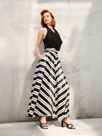 Black & White Striped Skirt