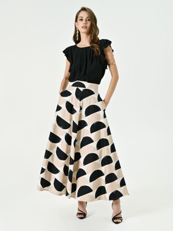 Midi Skirt in Printed Cotton