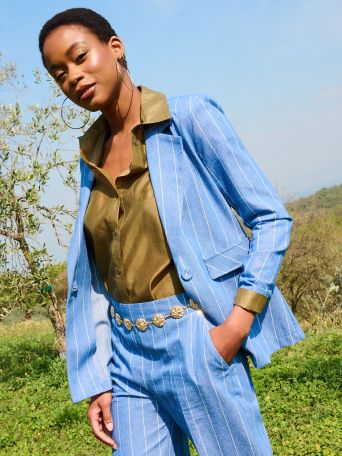 Giacca in Denim Gessato