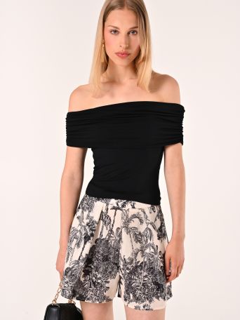 Top off-the-Shoulders Nero