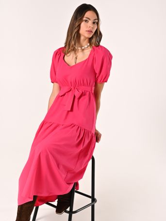 Abito Fuxia in Misto Cotone 