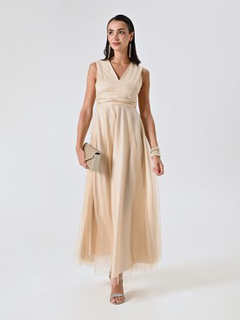 Abito Lungo in Tulle Glitter