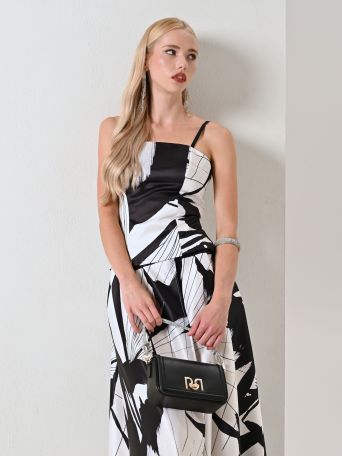 Top Bustier stampa Black & White