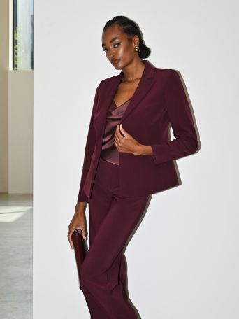 Veste à un bouton bordeaux en tissu technique