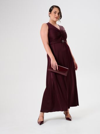 Vestido largo curvy burdeos