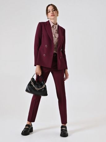 Burgundy Trousers in Technical Fabric