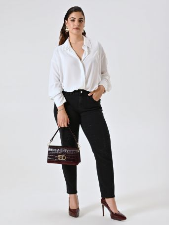 Jeans Curvy Strass Neri