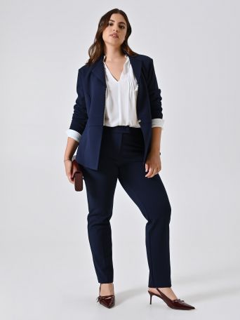 Curvy-Hose aus Scuba-Handkreppstoff