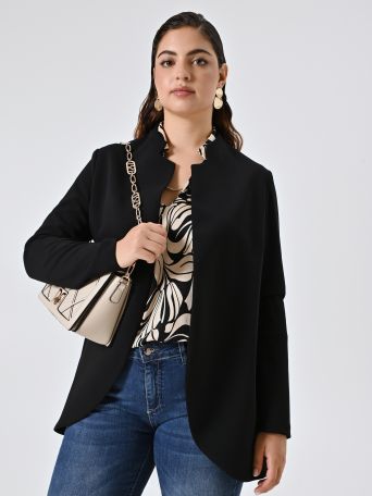 Curvy Black Open Jacket